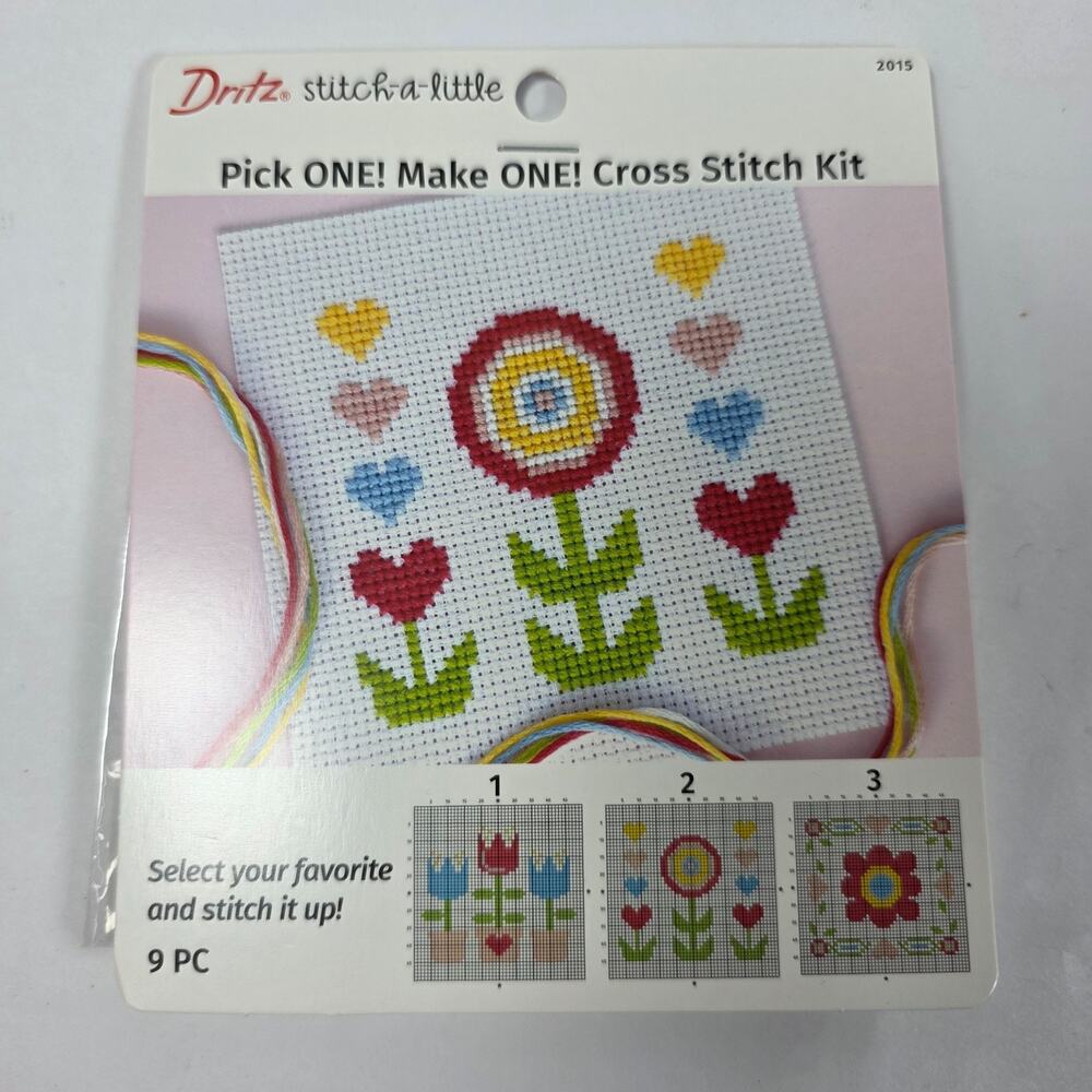 3-in-1 Cross-Stitch Kit #2015 Create Stitch And Craft Your Own Designs! New